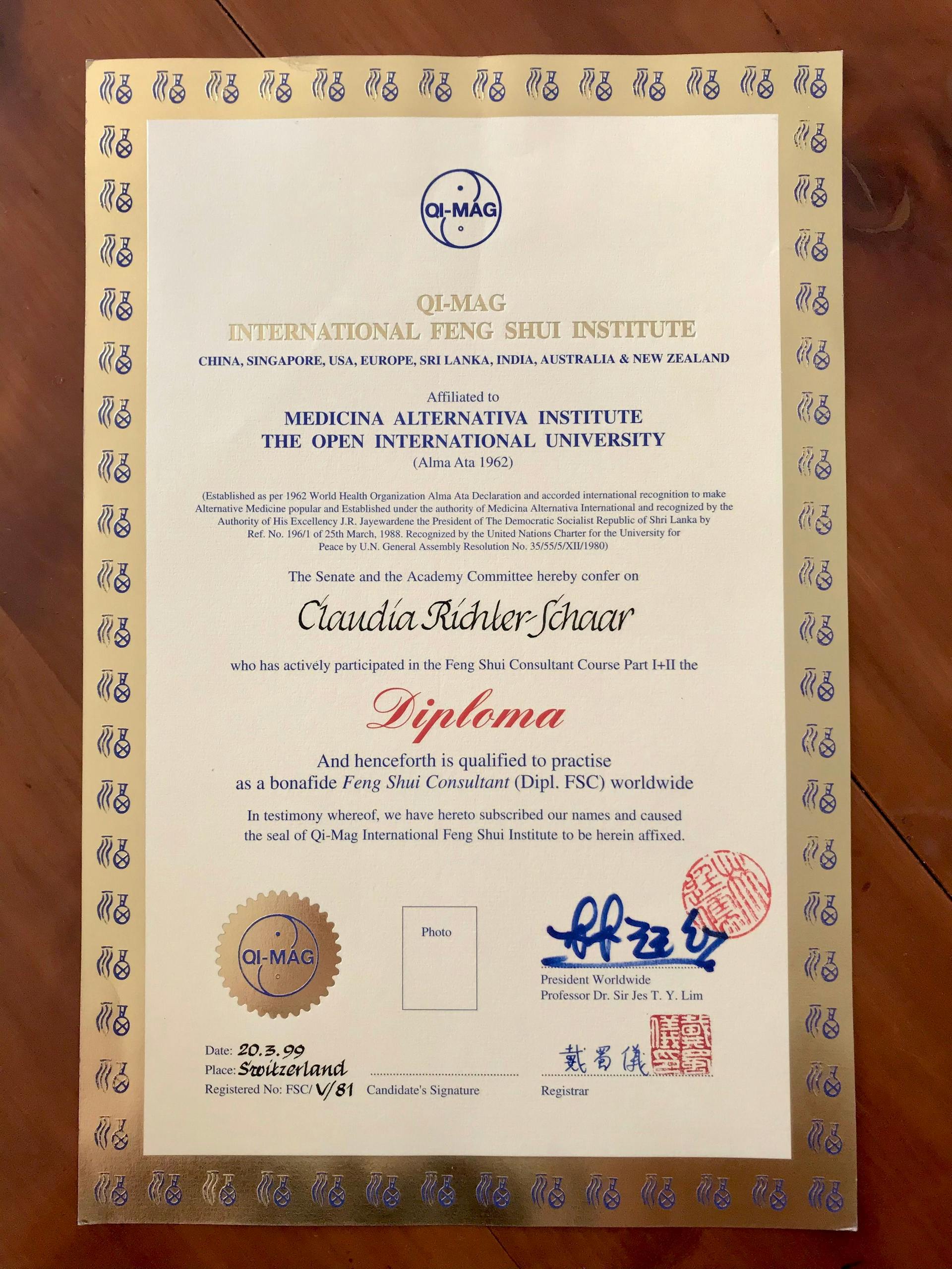 Feng-Shui Diploma